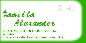 kamilla alexander business card